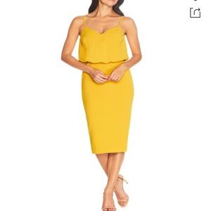 Dress The Population Alondra Dress; Marigold XXL
